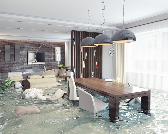 Catastrophe dans une maison suite à une fuite d'eau