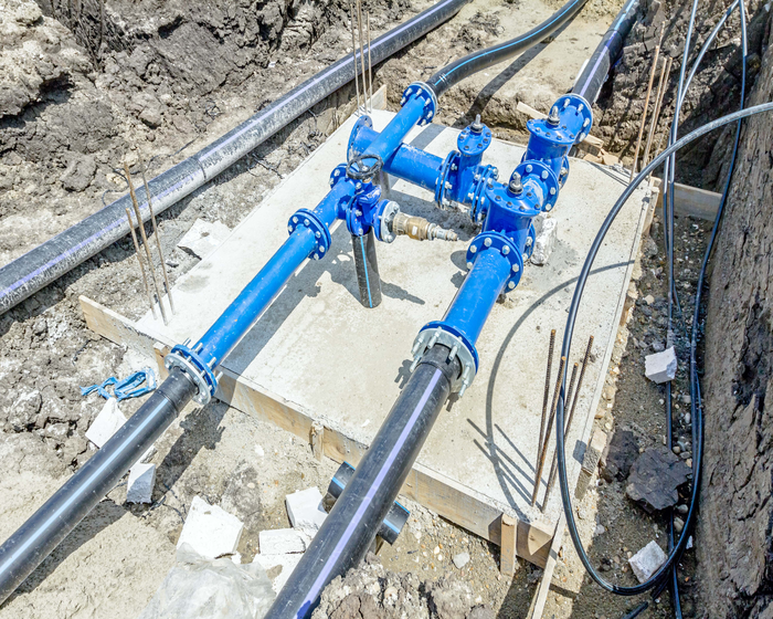 Tranchée avec branchement pour le raccordement à l'eau